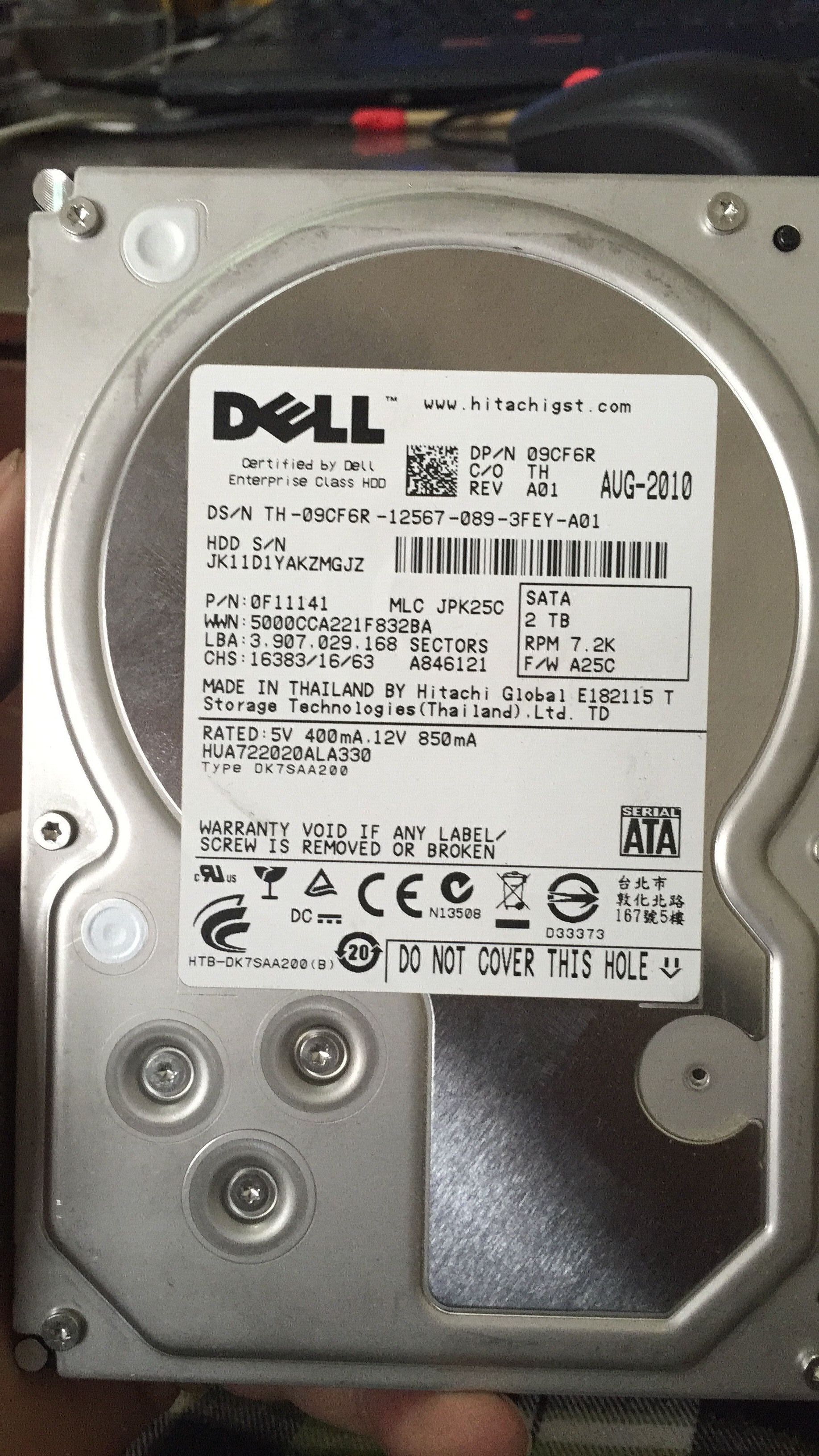 Dell Dell 2TB SATA Enterprise OTNTM5 for Dell Server Storage