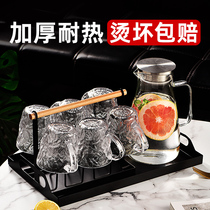 Glacier Textured Glass Cup With Handle Light Lavish Cup Suit Home Living Room Drinking Water Home Hospitality Water Cup Tea Cup