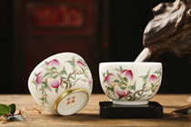 Huaxi Jian (longevity extension)Hand-painted pastel peach cup Master cup