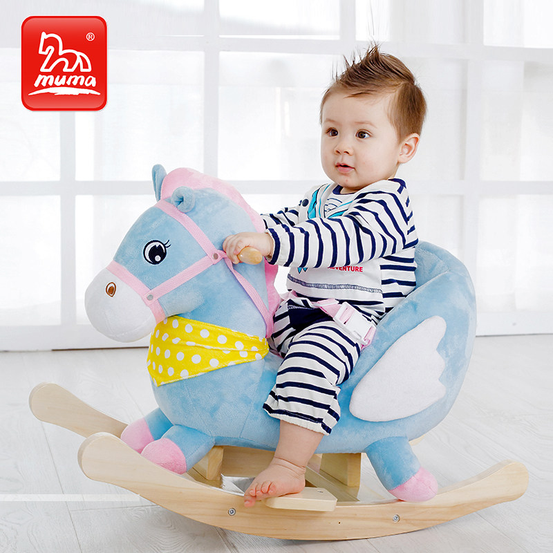 Carousel smart baby Children's music cloth Wooden Rocking Chair Rocking Horse a week old Toddler Toy birthday present