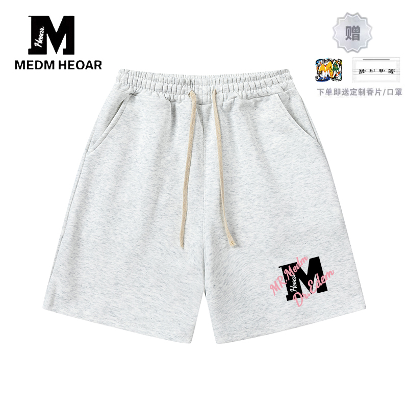 Medm Heoar National Trend Shorts for Men and Women, American Casual Couple Loose-Fitting Pure Cotton Breathable Sports Shorts, Five-Point Shorts for Summer