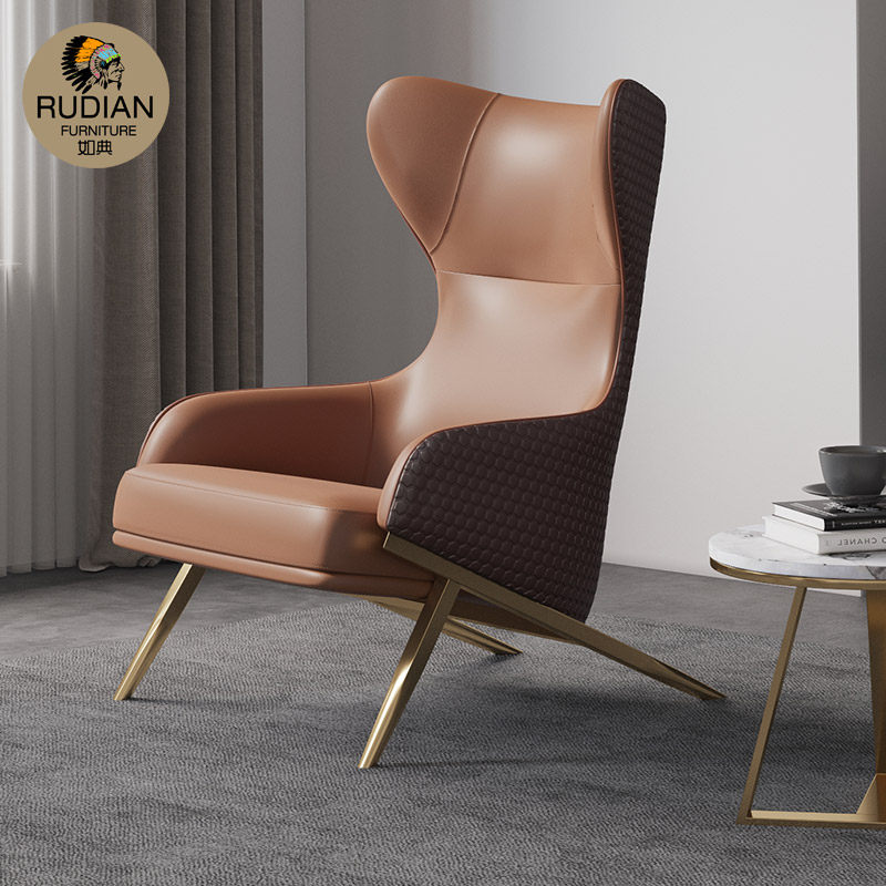 Nordic modern simple luxury sofa chair living room tiger chair leather chair designer high-backed recreational chair