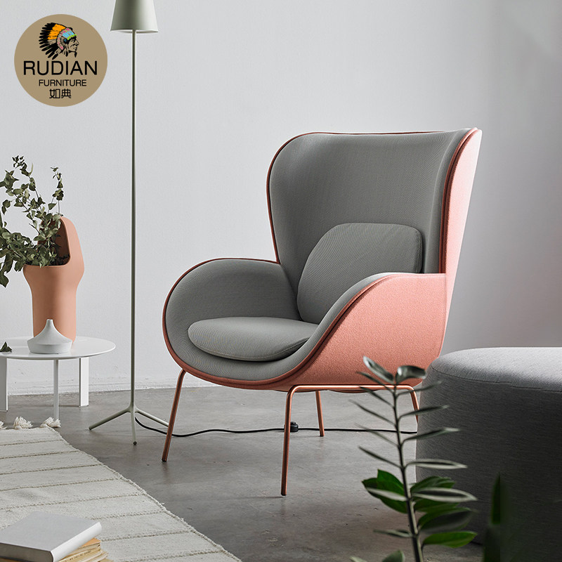 Rudian Nordic tiger chair single sofa chair fabric light luxury modern minimalist designer living room casual armchair - Taobao
