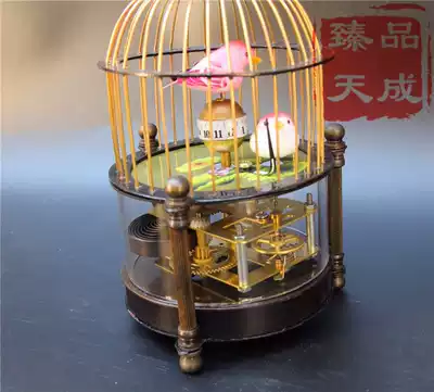 European-style retro pure copper birdcage Old-fashioned winding mechanical clock watch seat clock clock film and television props collection