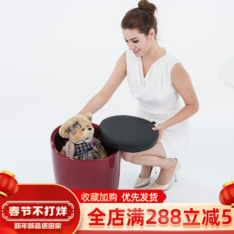 Change shoes storage stool European sofa footrest nail leather stool dressing bed tail storage pier shoes low stool