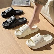 Japanese couple sandals summer wear bathroom shit feel thick soles skid home slippers men