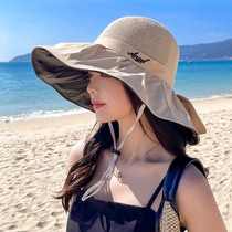 Japanese shade black rubber beach cap female summer hollow ultraviolet light shade face shade sun fishermans hat leisure