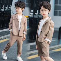 Boy suit suit 2020 Summer Korean version Inren shorts Three sets of children foreign air casual plaid trendy