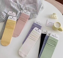 Only to u new silk cotton comfortable stripes thin breathable east gate pure color female socks