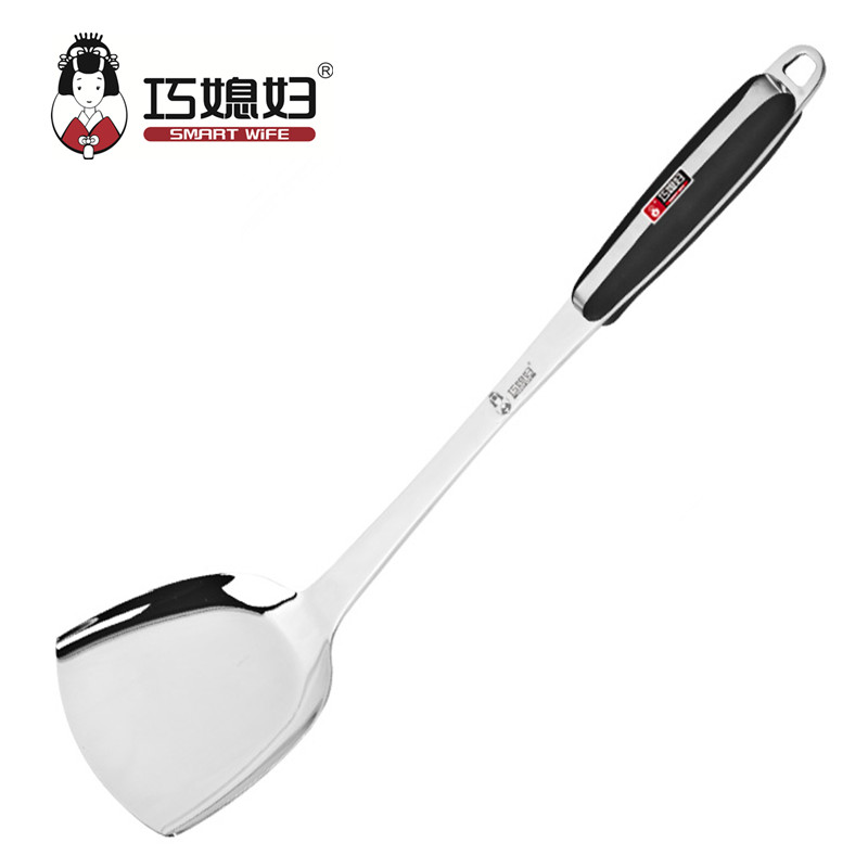 Skilful-in-law pan shovel integrated type thickened anti-scalding stainless steel frying shovel kitchen fried vegetable shovel thickened fried vegetable kitchenware
