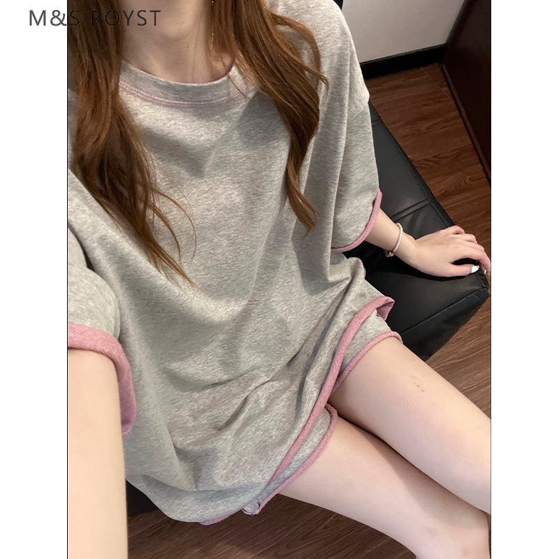 Victoria Short-Sleeved Pajamas for Women 2026 New Summer High-End Korean Style Lazy Rolled Edges Can Be Worn Outside Home Clothes