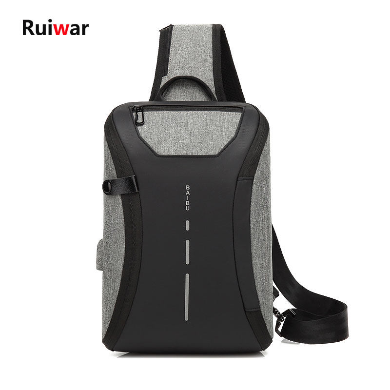 Rui Zhan Swiss Shoulder Bag Backpack Casual Fashion Korean Trendy Liu Travel Outdoor Leisure Function Bag Chest Bag Small Bag