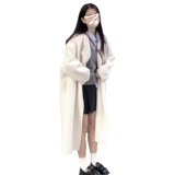 Шерстяное шерстяное пальто, длинная демисезонная куртка, 2025 года, подходит для подростков, увеличенная толщина, изысканный стиль