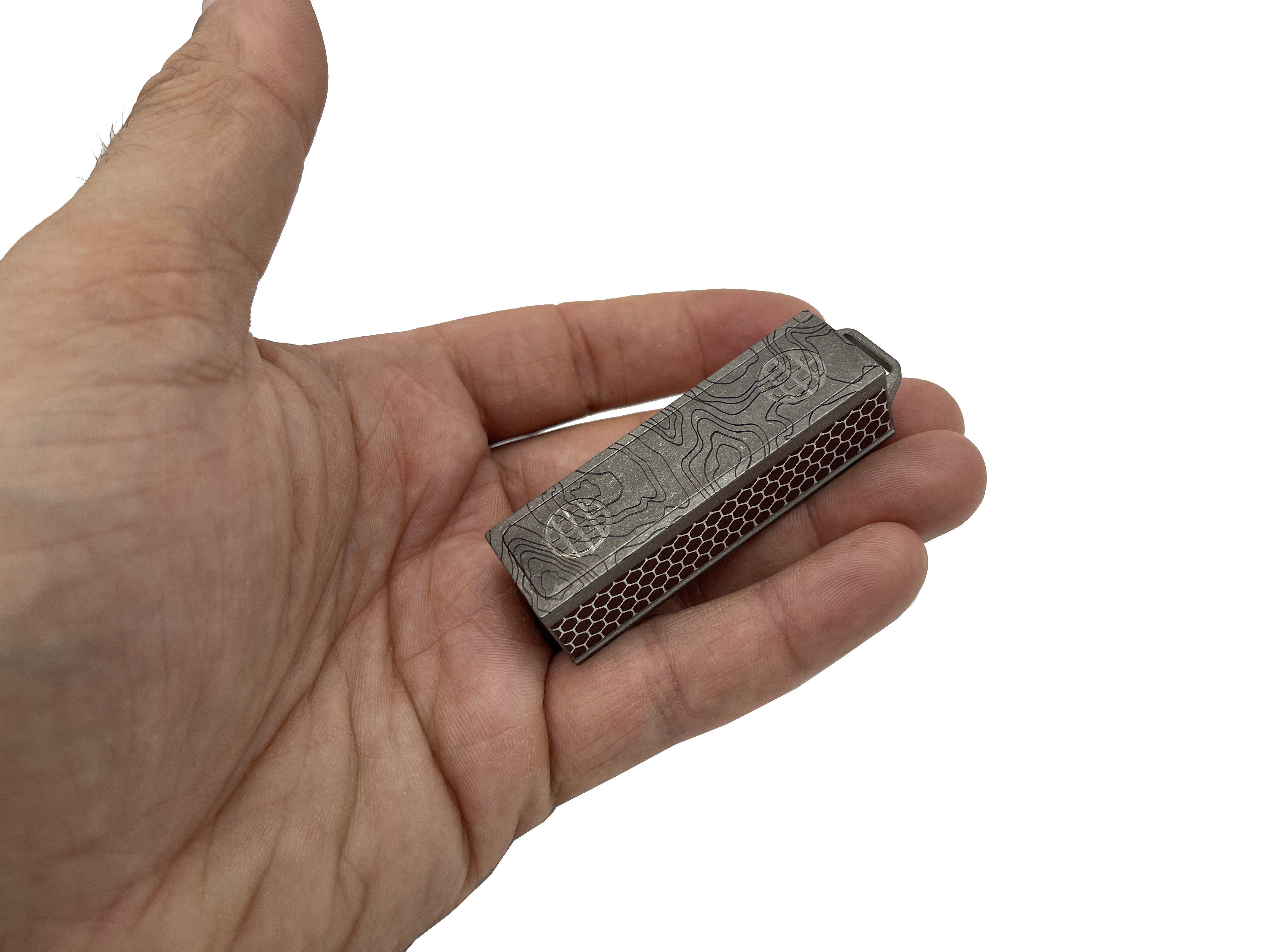 Maratc Titanium Match Box with key ring can also be loaded with small items
