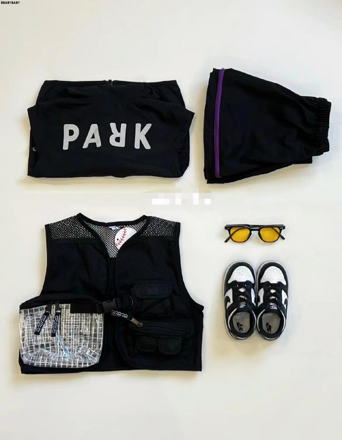 潮童休闲男童日系(现货)the park shop可以装篮球的黑酷马甲-Taobao