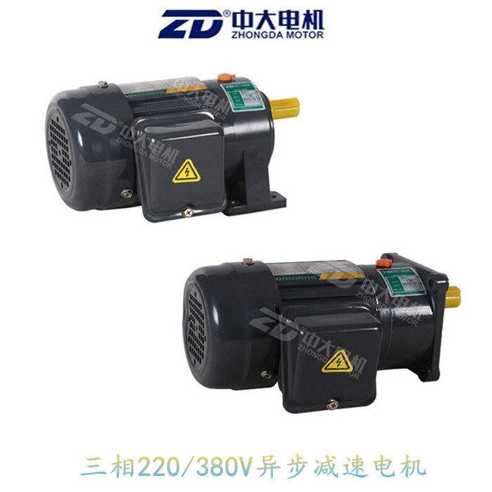 Ningbo Zhongda three-phase 380V three-phase variable frequency speed motor 100W ZV100-600-S vertical output shaft 22