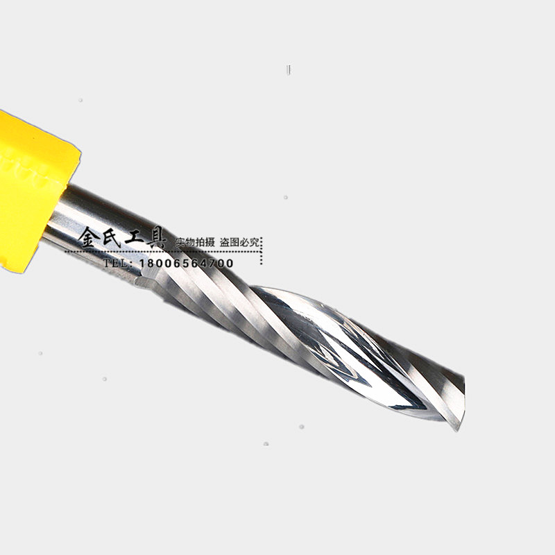 Integral alloy tungsten steel single-edged spiral milling cutter lengthened acrylic plastic engraving knife 3 4 5 6 8 10 12