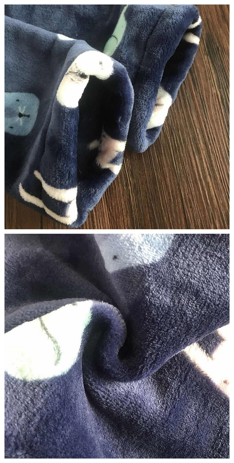 Mùa thu và mùa đông ấm áp hai mặt flannel san hô nhung nam nhà giải trí quần ngủ quần đơn quần giữ nhiệt nam