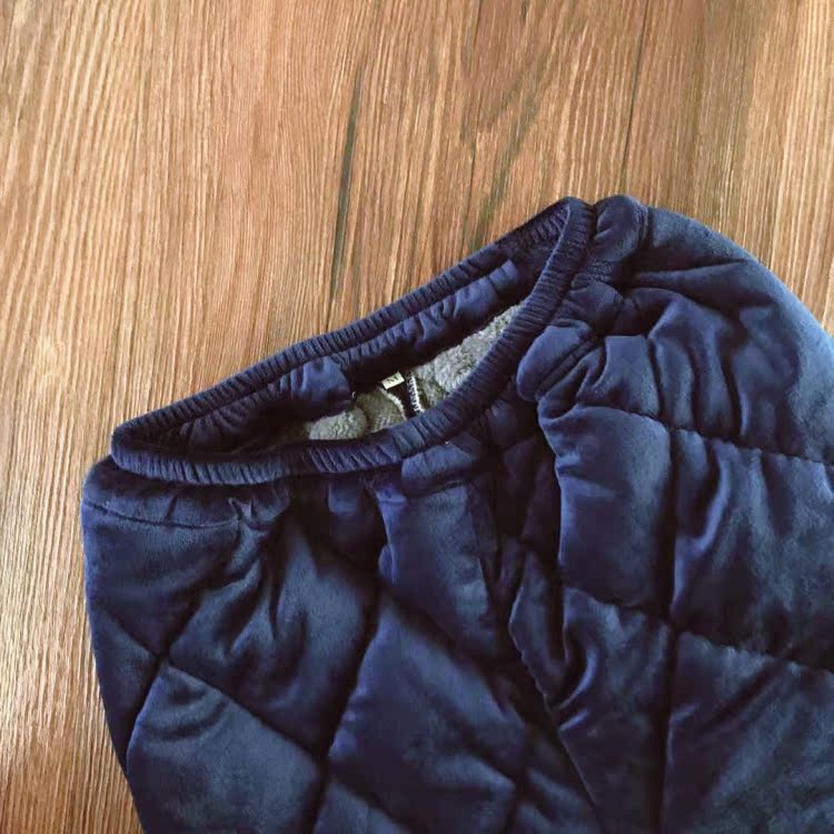 Một gói cộng với nhung dày trong các chàng trai lớn và các cô gái cha mẹ con ba lớp quilted nhung nhung pyjama dài nhà quần mặc nhà đẹp