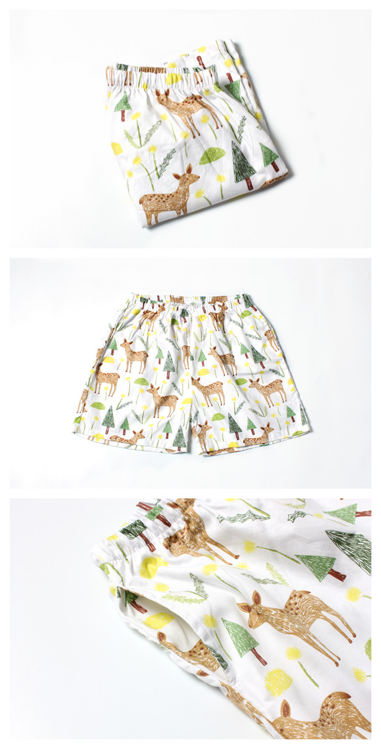 [Đôi Pocket Shorts] Mùa Hè Quần Nhà Giản Dị Quần Short Couple Đồ Ngủ Phụ Nữ Bông Phim Hoạt Hình Lỏng Lẻo In