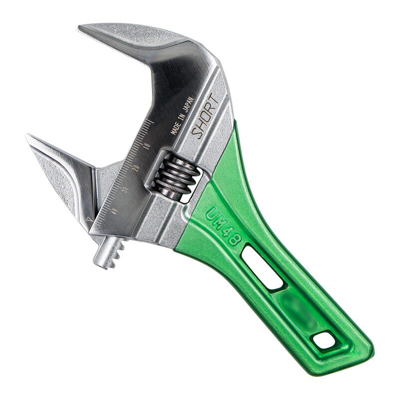 Japanese shrimp brand large opening short handle light and thin active wrench UM48SG portable live mouth wrench 0-48MM