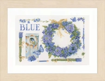 Lanarte PN-0149993 Blue Lavender Wreath Cross Stitch Chart Redraw Source File XSD