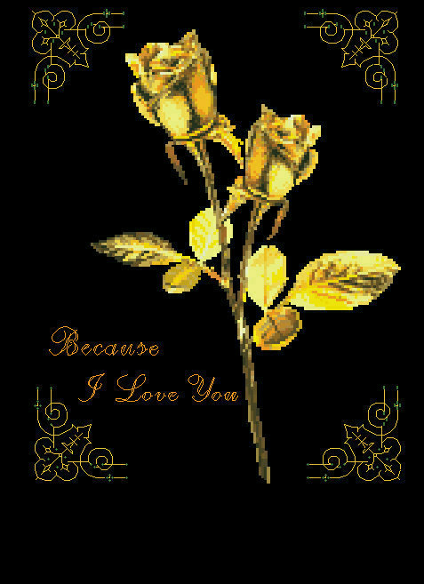 Golden Rose Cross Embroidered source File XSD Flower-Taobao