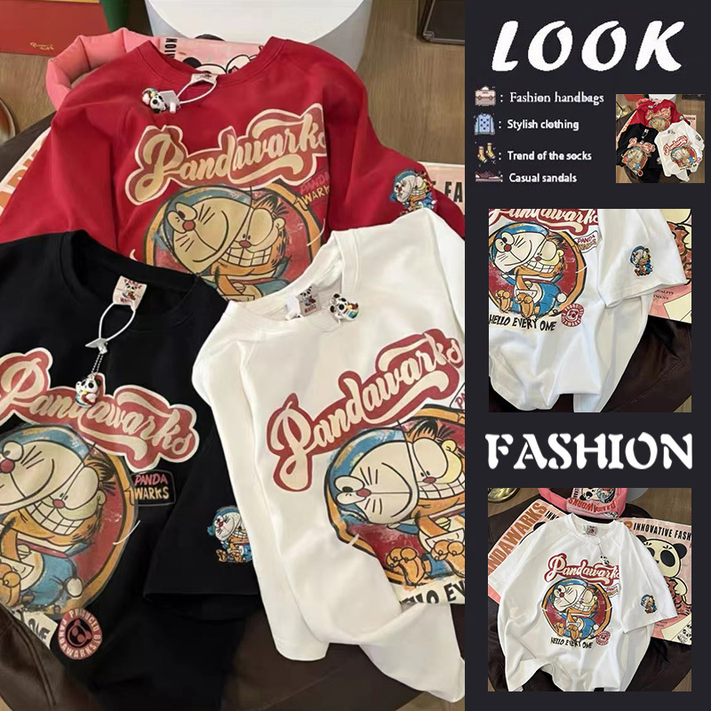 Clearance Sale with First-Tier Discounts~ Pandawarks Panda Paper Bag Brand Pure Cotton T-Shirt for Women, Loose Fit, Plus Size Top, Trendy