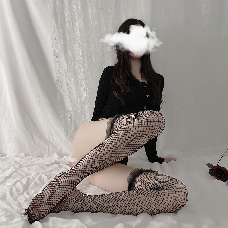 Sexy three-dimensional lace temptation sexy stockings leg trimming thin beautiful legs cute long tube over the knee high tube fishnet socks