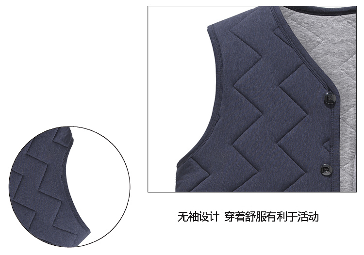 Áo vest nam size lớn mùa thu đông cộng với phân bón tăng cổ áo không tay cha dày vest vest trung niên quần thể thao