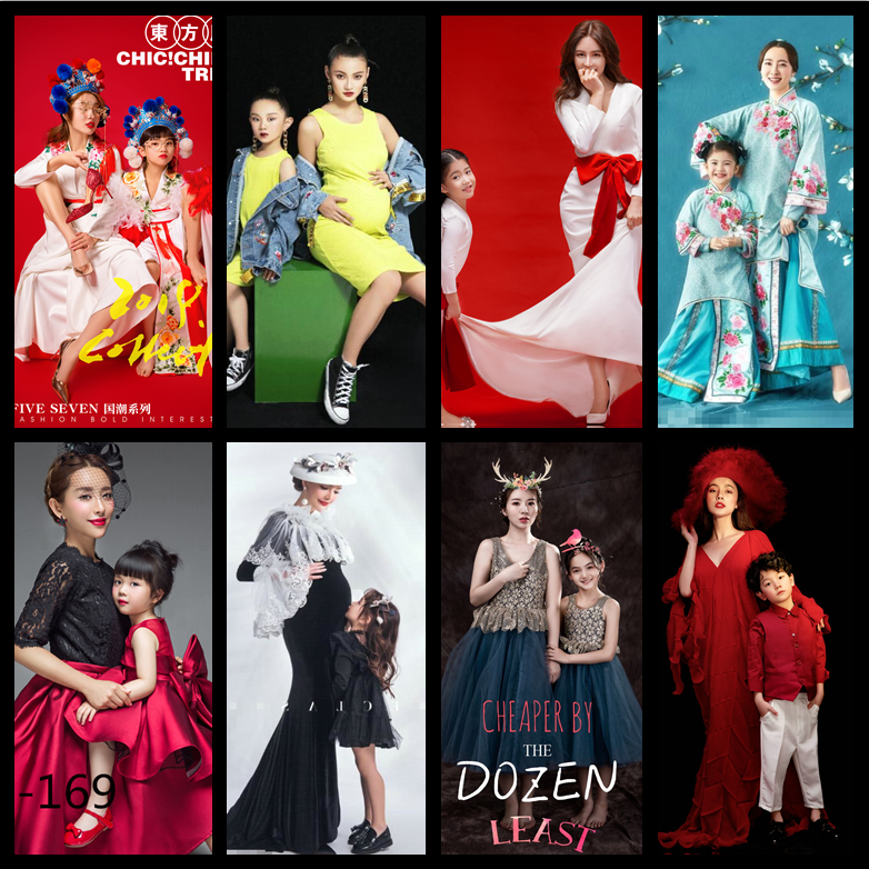 New studio children's photography parent-child clothing fashion mother and child costume photo clothes mother and daughter photo art photo costume