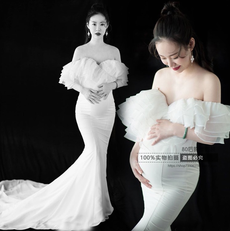 Phiên bản tiếng Hàn mới của studio áo bà bầu 2018 cho bà bầu ảnh quần áo thời trang bà bầu ảnh mẹ chụp ảnh quần áo yếm cho bà bầu