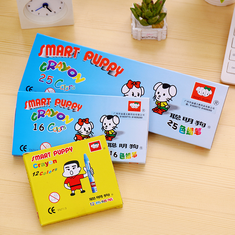 Smart Dog Wax Pen 16 Color 25 Color Children's Kindergarten Color Colored Graffiti Painting Color Chalk Oil Painting Stick