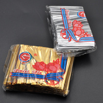 Gold and silver thread food bread bag mouth DIY handmade ribbon tie 5cm gift packaging silk 1000 strip bag