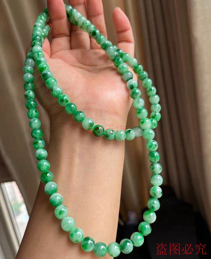 冰种满绿翡翠吊坠银镶嵌男女通用平安玉坠简约设计-Taobao-Tmall