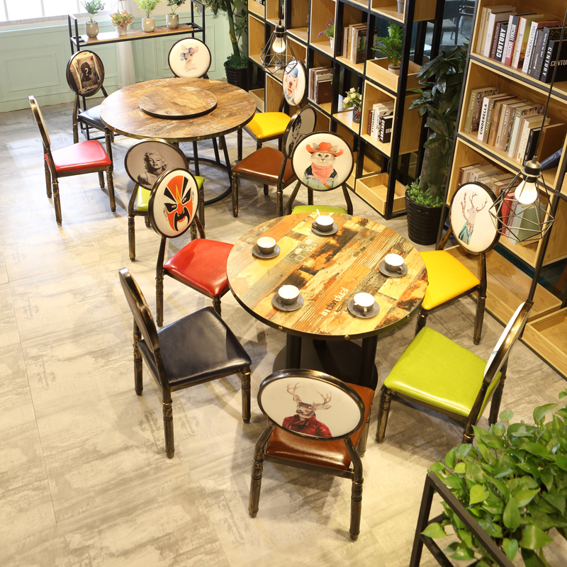 Large round table Hunan cuisine restaurant restaurant dining table with rotating 8 people 10 people hot pot table large stall table and chair combination dining table