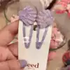 Xiaoyuji Australia seed Children's hair accessories Hair clip Hair clip Purple shell princess a pair of spot