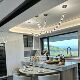 Italian-Style Light Luxury Restaurant Crystal Chandelier, Post-Modern Living Room Minimalist Designer Lighting, High-End Necklace Lamp