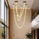 Italian Collier Designer Creative Conductive Pure Copper Marble Chandelier Hotel Villa Lobby Glass Chandelier