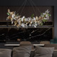 Restaurant Chandelier, Modern Light Luxury, High-End Main Light, All-Copper Crystal, Grand Villa Designer, Artistic and Creative Living Room Light