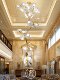 Rotating Staircase Chandelier with a Zen-Inspired, Light Luxury, High-End Design, All-Copper, New Chinese-Style Villa Living Room Lotus Leaf Lamp