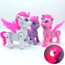 New Year stall Hot toy lead rope Unicorn Hot stall electric lead rope Animal luminous belt music