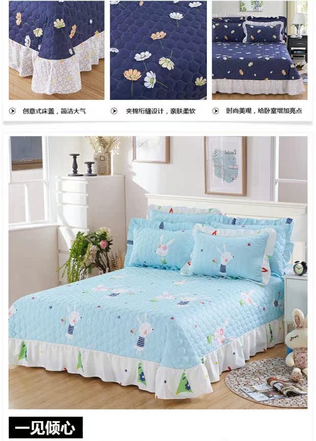 Khăn trải giường bằng vải bông đơn chăn bông châu Âu cộng với chăn ga gối đệm trải giường bằng vải bố ga trải giường cotton