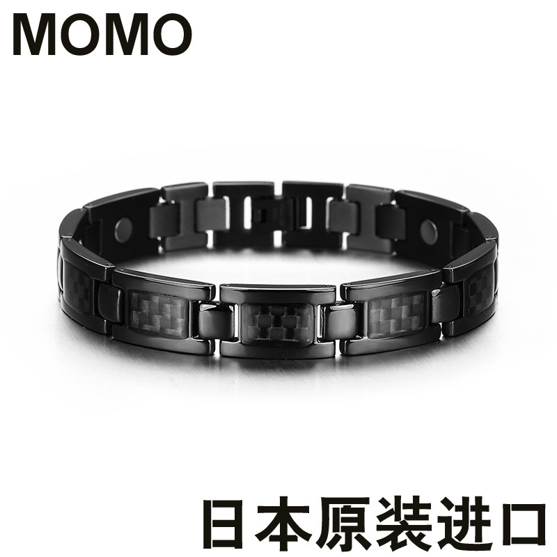 Japan imported pure titanium steel couple bracelet health germanium magnetic domineering male model Lady friend birthday creative gift