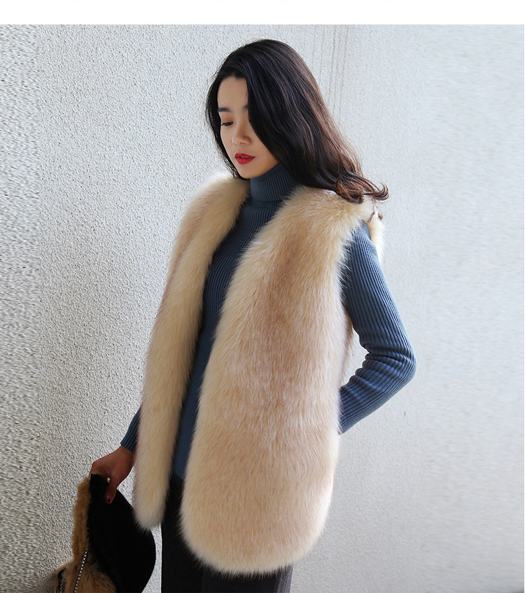 Fur vest nữ phần dài 2018 mới của Hàn Quốc phiên bản của giả con cáo lông ngựa áo khoác lông nhân tạo kích thước lớn chống mùa thời trang trung niên nữ cao cấp 