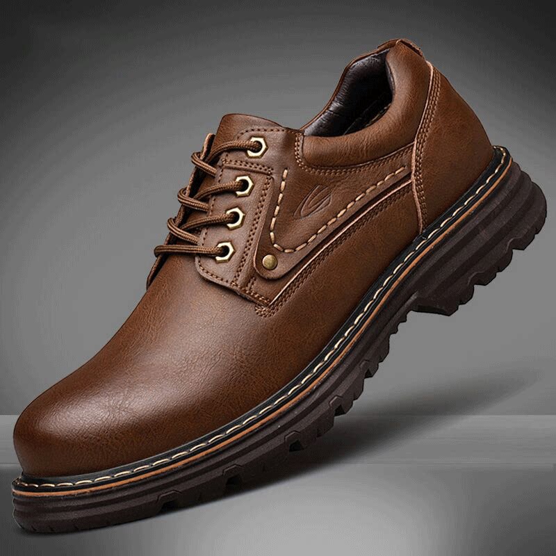 German camel dynamic men's shoes autumn and winter tooling shoes outdoor casual leather shoes big head shoes Martin low-top leather tide shoes