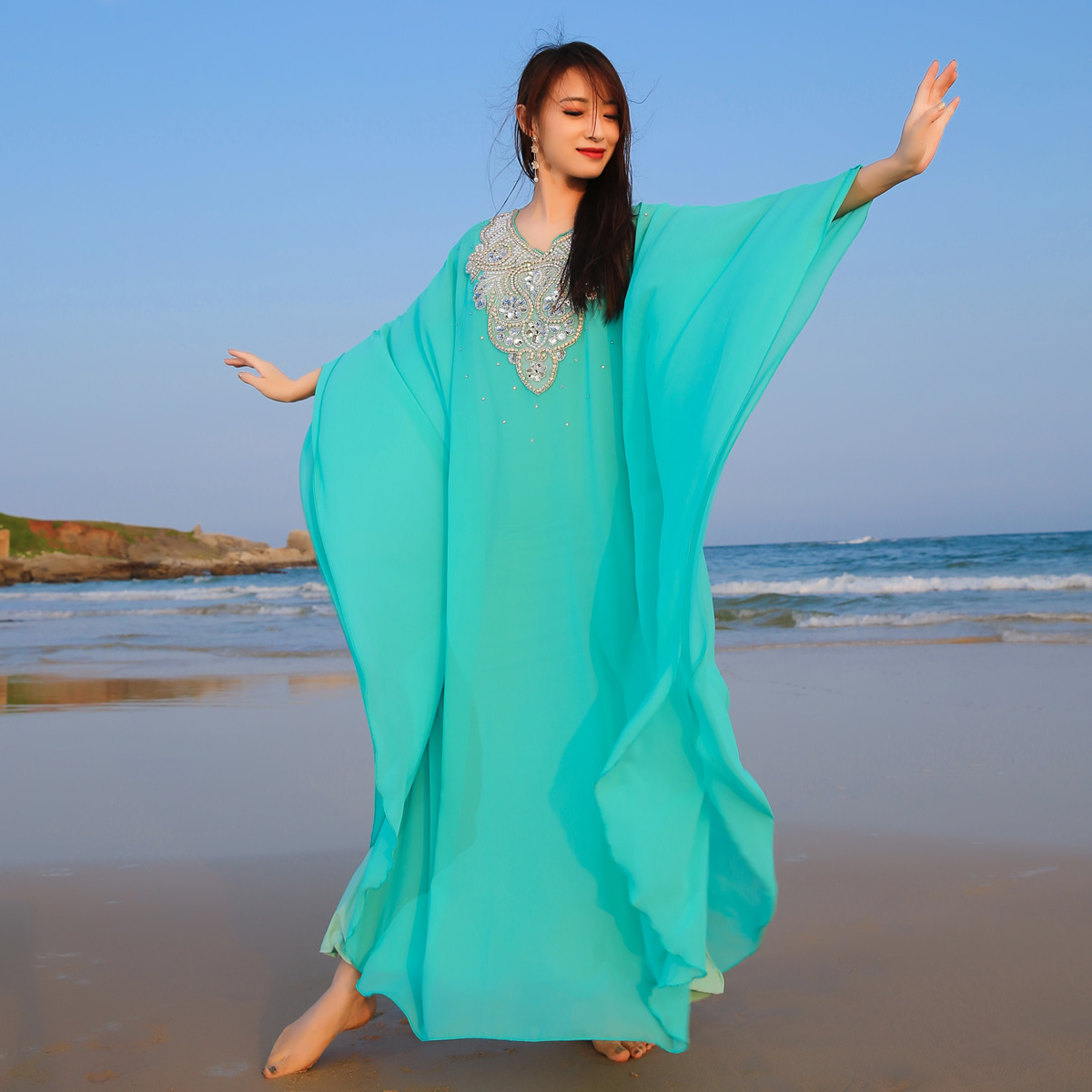 Dancer Belly Dance Hair Throw Robe Khaleegy Khaligyi Hair Throw Robe 2020 New Catwalk Performance Costume
