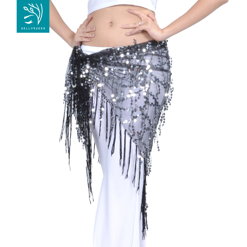 bellyqueen belly dance tassel waist chain hip scarf belly dance belt sequin triangle scarf