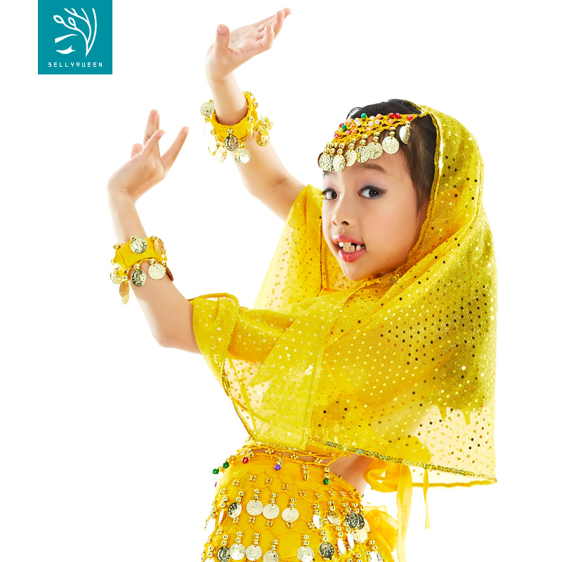 Dancer Children's Snow Textile Pendant Coin Bracelet Children Belly Leather Dance Colorful Bell Indian Dance Hand Accessories Accessories-Taobao