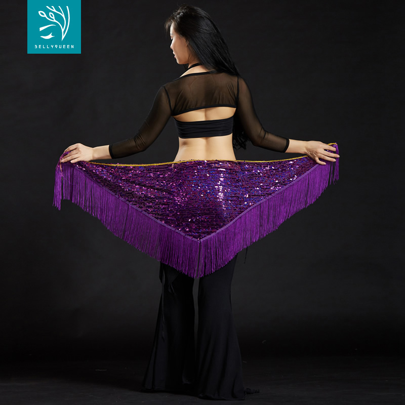 Dancer melon seed sequin triangle scarf belly dance waist chain waist chain sequin inspiration fringe hip scarf fashion 2021 new model